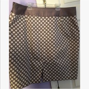 The Limited khaki skirt polka dot print. Size 16.